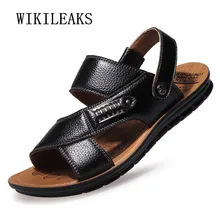 Высокое качество sandalias Мужская обувь летние сандалии zapatos hombre кожаные туфли мужские sepatu сандалии повседневные pria пляжные сандалии