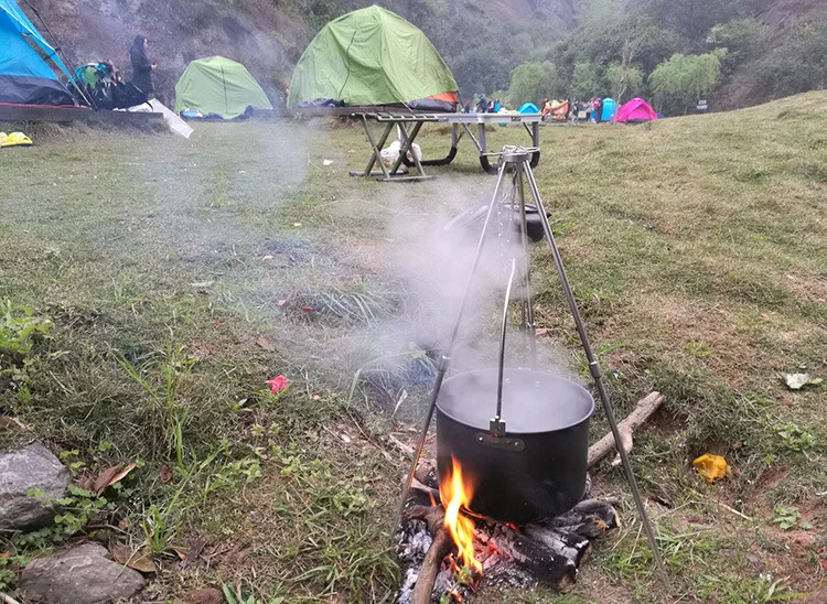 Открытый Кемпинг Bonfire штатив подвесной горшок для пикника огненный кронштейн алюминиевый сплав штатив для кемпинга