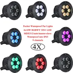 LED Par света 6X10 Вт RGBWY 5IN1 LED Show Панель плоский пар может луч мыть DJ DMX Par свет American DJ Пластик Led-Телевизор с номинальной света