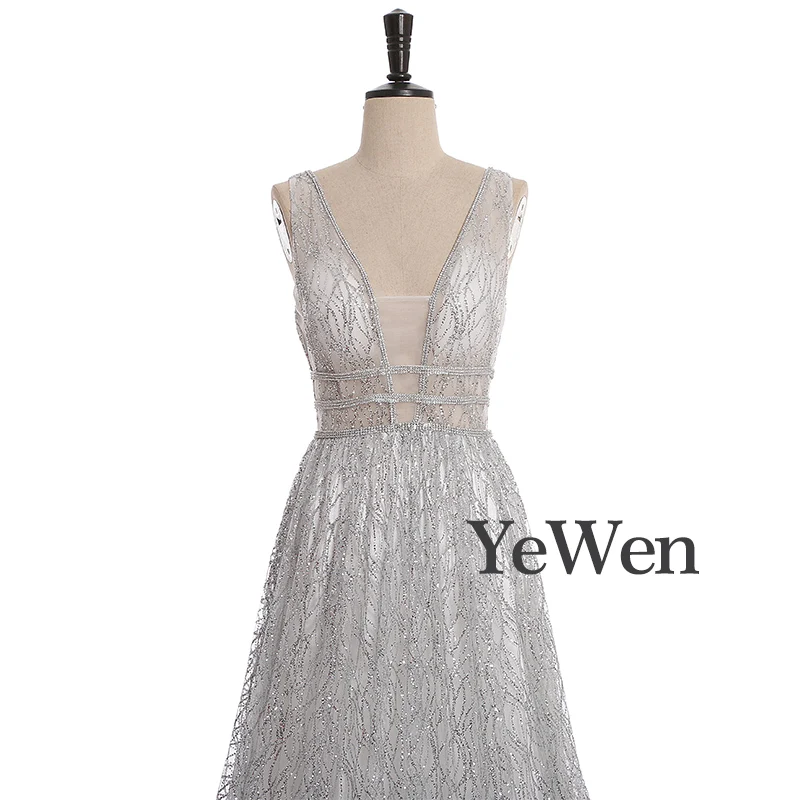 elegant Evening dress evening gown sexy V-neck evening dresses long vestidos de noche largos elegantes de fiesta 2019 YM20265
