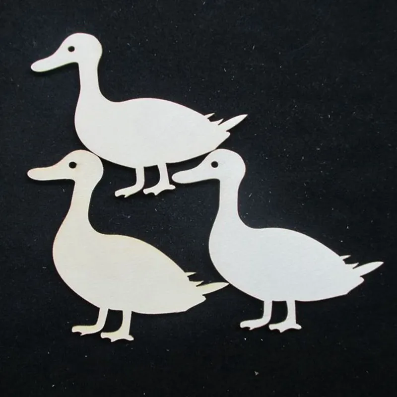  36pcs/bag 68*65mm lovely duck wood cutting arts Wood Crafts Wedding decoration children teaching DI - 32468918613
