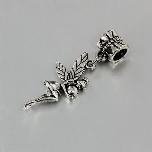 

free shipping 1pc christmas gift European antique silver angel bead pendant charms Fits Pandora Charm Bracelets PCA084