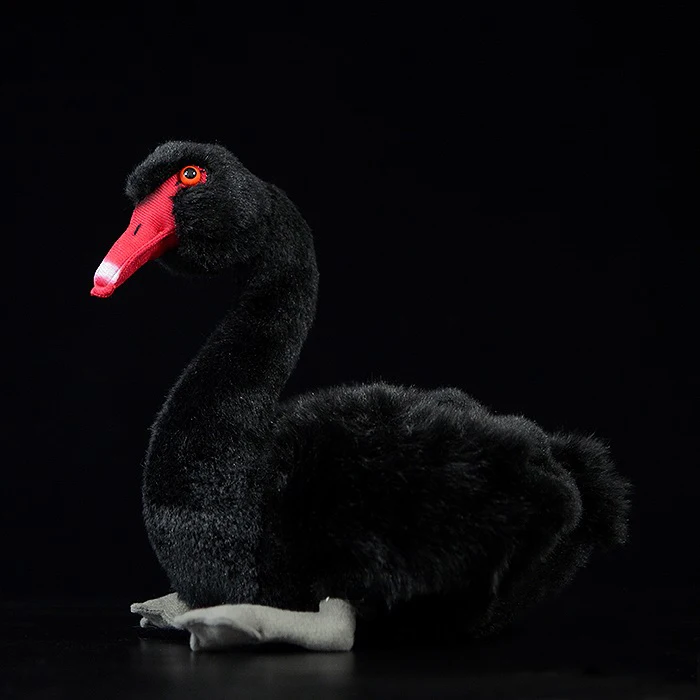 

25cm Lifelike Handcrafted Extra Soft Black Swan Plush Toys Simulation Swan Stuffed Toys Dolls For Kids