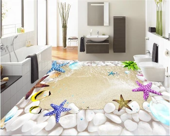 

beibehang High creative personality wall paper 3D fashion shellfish beach floor decoration painting papel de parede 3d wallpaper