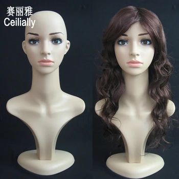 

Free Shipping PE Realistic Female Mannequin Head Manikin Maniqui Dummy Head for Hat Sunglass Jewelry Scarf Display