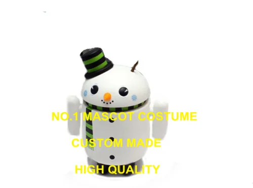 

Cute Android Snowman Mascot Costume Adult Professional Custom Advertising Robot Android Mascotte Fancy Dress Kits 2022