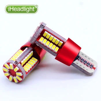 

10PCS T10 12v Car Turn Signal room lamp Bulb White Led width light W5W Wedge 57smd 3014 canbus tail light high-mount stop lamp