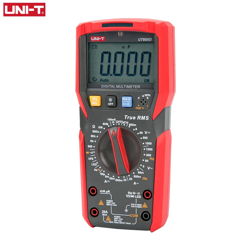 UNI T UT89X UT89XD Профессиональный цифровой мультиметр True RMS NCV 20A ток AC DC вольтметр