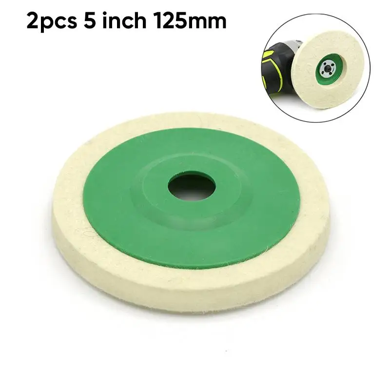 

Metal Pads Glass Ceramic Polisher Buffer Round 2pcs For Rotary Tool 5 Inch 125mm Wool Felt Buffing Polish Wheel