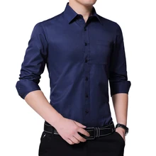 Тонкая дизайнерская мужская рубашка с длинным рукавом, Азиатский размер S-5XL, однотонная мужская рубашка, деловые повседневные рубашки