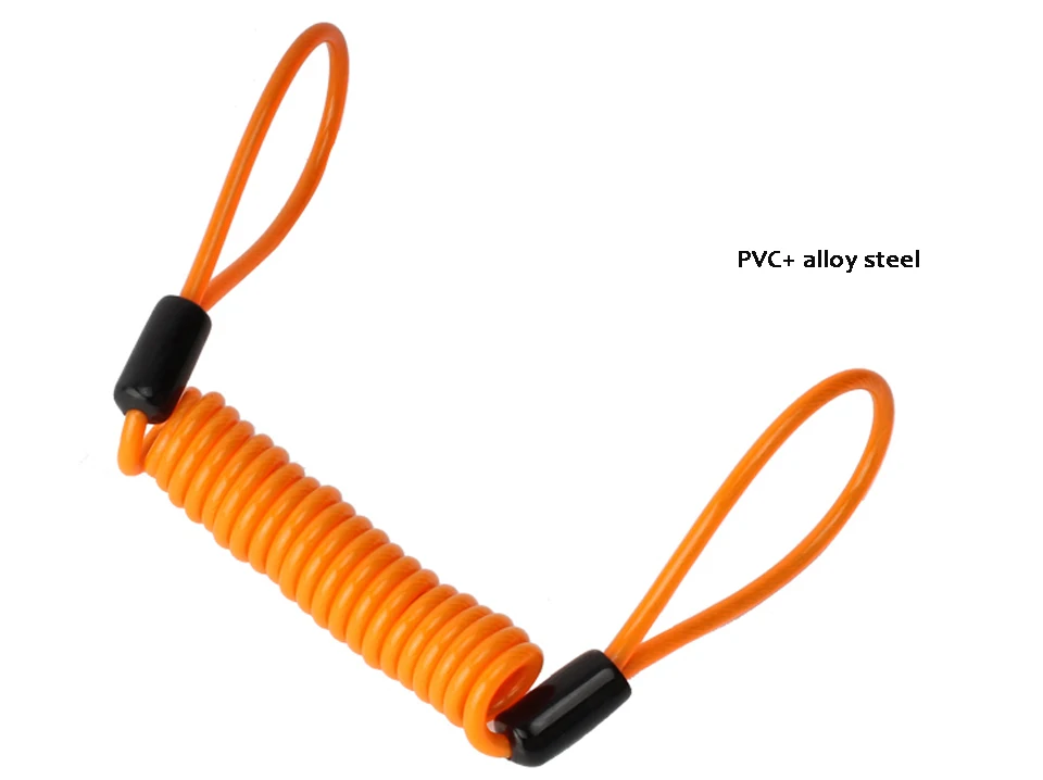 

1.5M Lanyard Spring Wire Rope Motorcycle Motorbike Disc Lock Spring Reminder Cable Minder Reminder Cable Steel Wire Rope 198