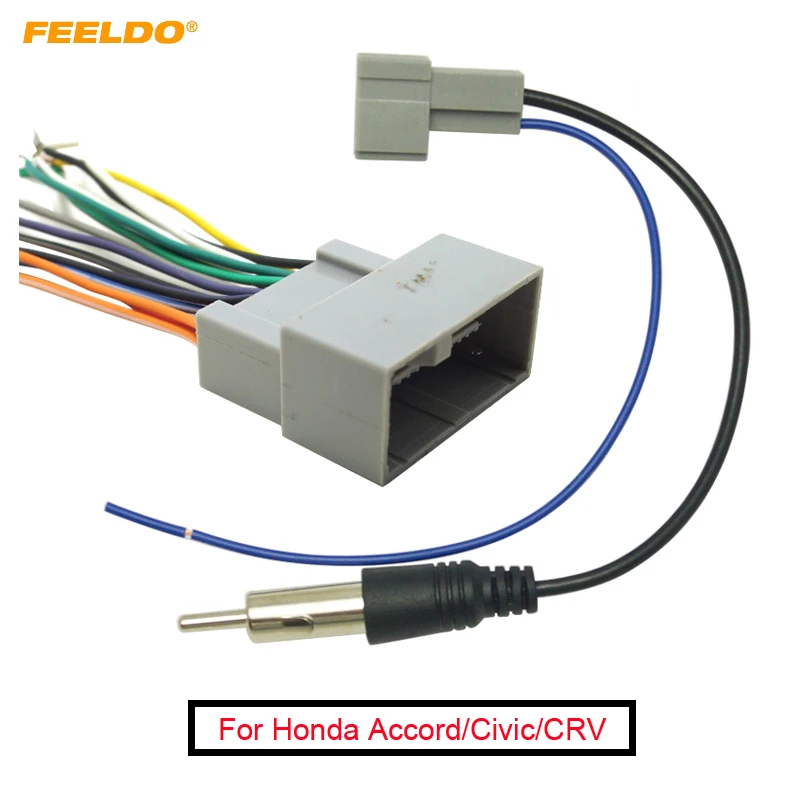 

FEELDO 10Set Car Radio Audio Stereo Wire Harness Radio Wire for Honda Install Aftermarket CD/DVD Stereo Adapter #AM4370