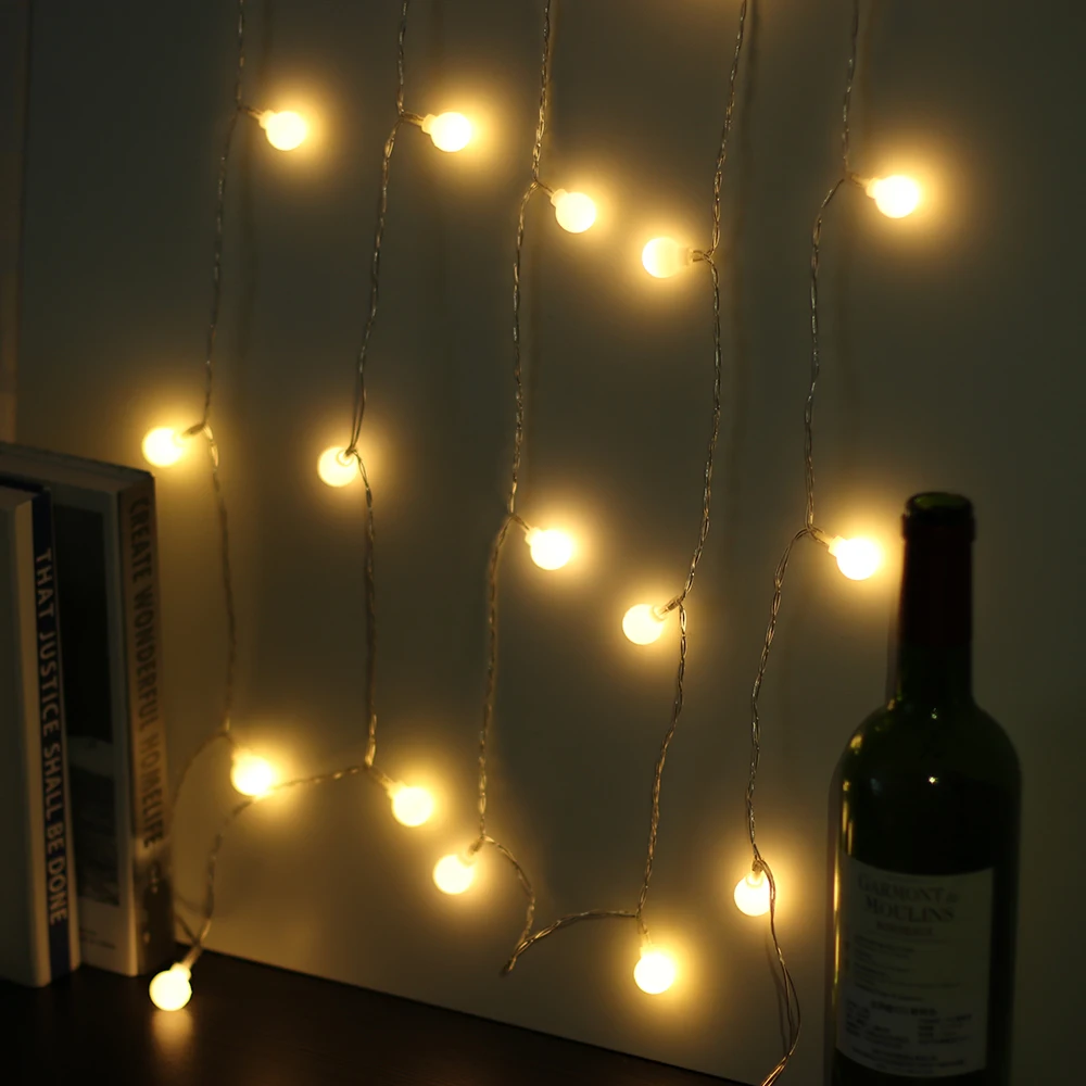 

20/30 LED Lights Decoration Fairy Garland LED Ball String Lamp For Christmas Tree Wedding Home Indoor Decoration Battery Powered