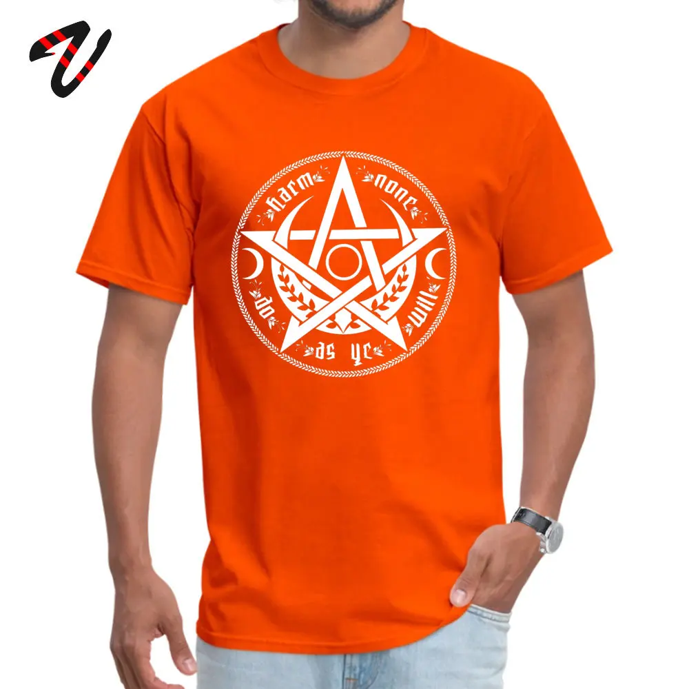 Tops T Shirt Design Summer Autumn Faddish Printed Short Sleeve 100% Cotton Fabric Crew Neck Mens T Shirts Printed T Shirts DO AS YE WILL - rede -19279 orange