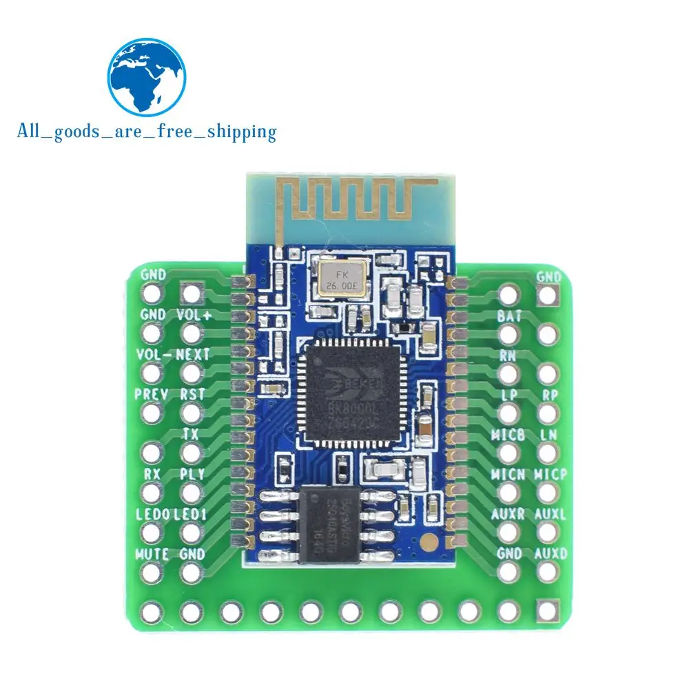 

TZT Bluetooth Stereo Audio Module Transmission BK8000L AT Commands SPP Bluetooth Speaker Amplifier DIY