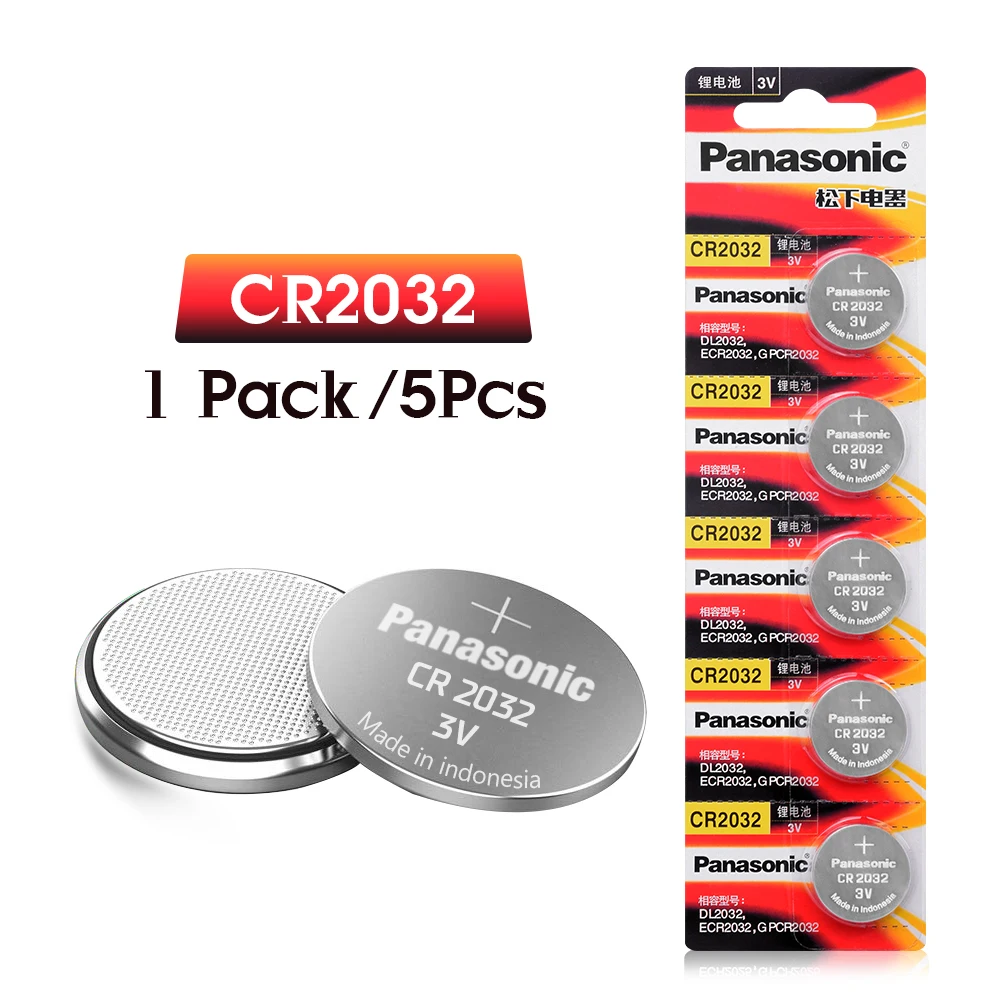 

PANASONIC 5pcs original cr2032 DL2032 ECR2032 5004LC KCR2032 BR2032 3v button battery for watch computer remote control toys