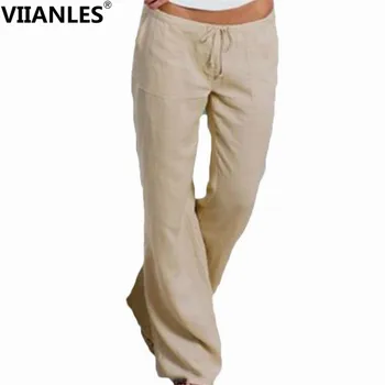 

VIIANLES Wide Leg Pants Women Pants High Waist Trousers Summer Elastic Casual Pant Drawstring Long Plus Size Trousers 5XL
