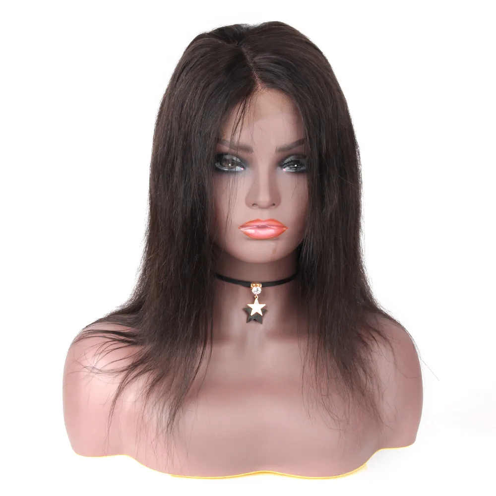 

4x4 Swiss Lace Closure Wig Brazilian Ombre Straight Human Hair Wigs For Black Women Burgundy Blonde Remy Lace Closure Wig