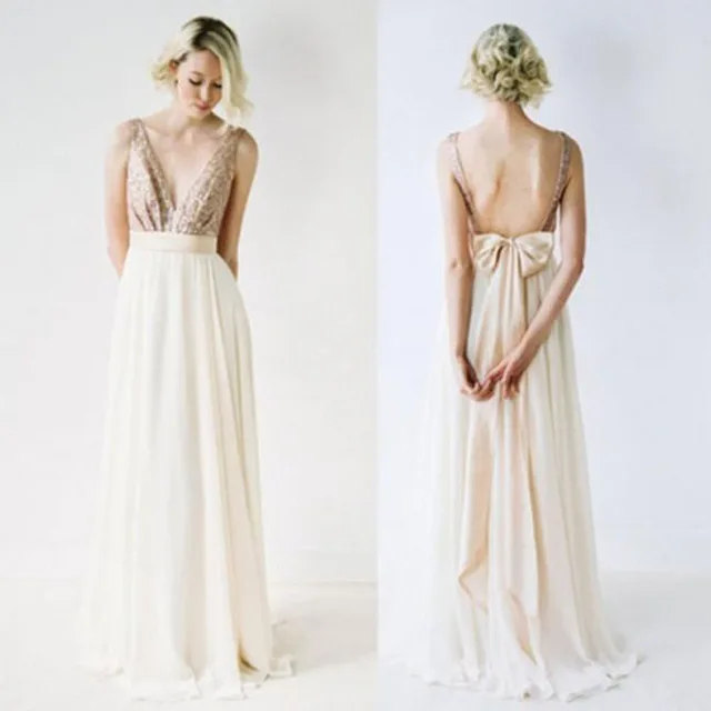 rose gold beach bridesmaid dresses