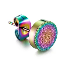 Горячие Стильные титановые стальные матовые жемчужные песочные мужские модные серьги-гвоздики