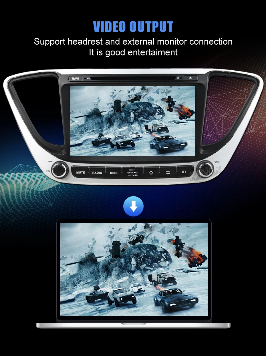 Top KANOR IPS Android 9.0 Octa Core 2din Car Radio For Hyundai Solaris Verna 2017 Navigation Radio Audio Video Player GPS Multimedia 6