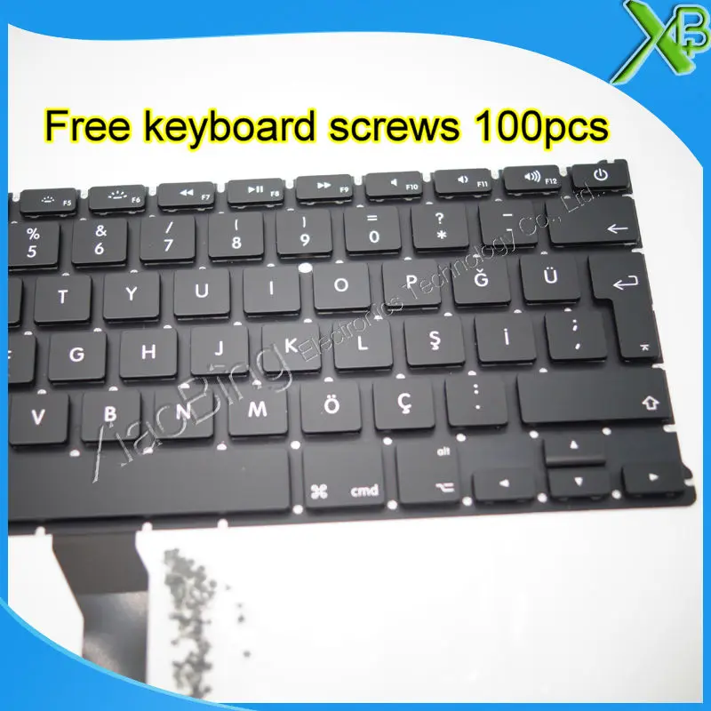  5PCS---Brand New TR Turkish Turkey keyboard+100pcs keyboard screws For MacBook Air 13.3