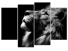 4 pieces set Lion Canvas Painting HD Printed Animals Group Home Decor Wall Pictures For Living