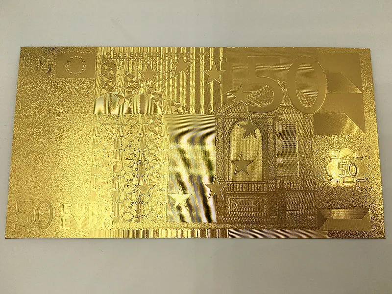 Exonumia золото Евро банкнота евро 50 банкнота из золотой фольги Заводские поставки