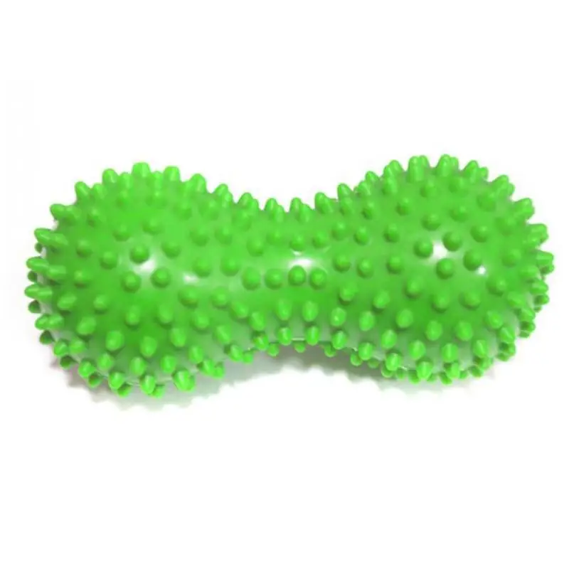 1 шт. Массажный мяч ПВХ арахисовая форма массаж фитнес-мяч для йоги стресс Релакс тела колючий массажер - Color: Green