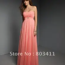 Последние Элегантные до пола, в Имперском стиле без бретелек шифоновое платье подружки невесты