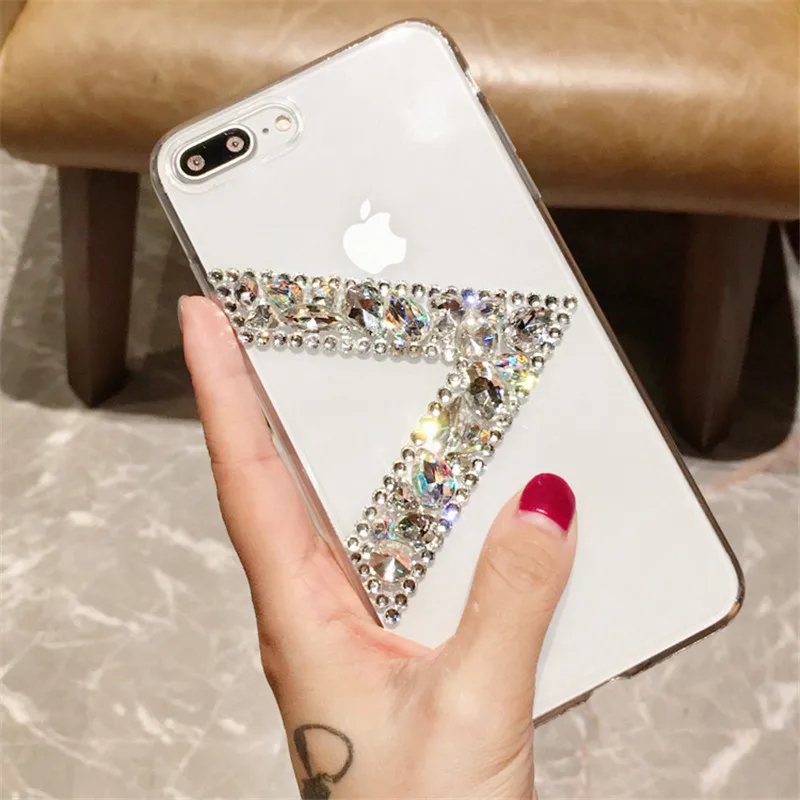 Для iPhone 6 S 7 8 Plus X XR XS MAX Роскошные блестящие бриллиантовые стразы прозрачный