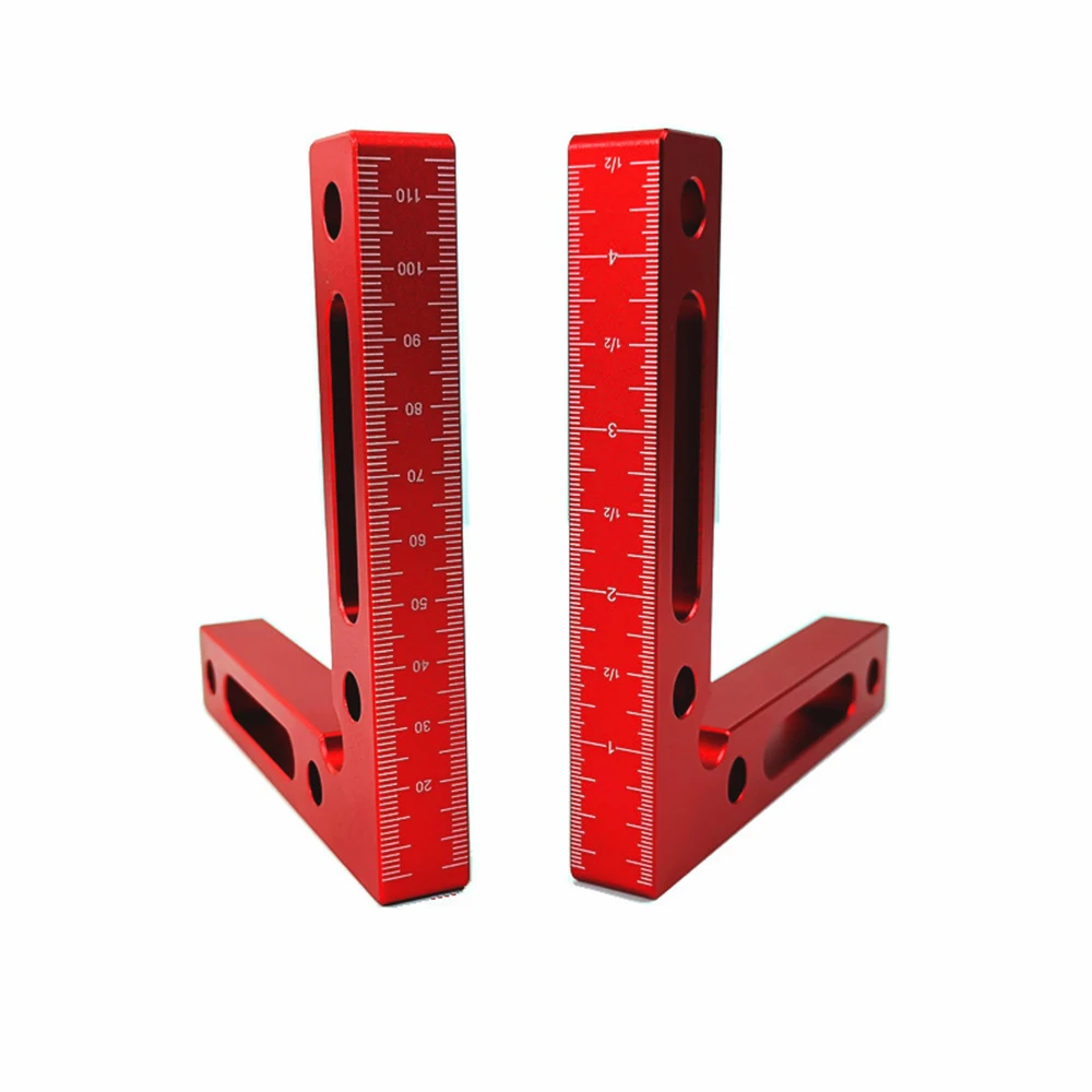 

2pcs Aluminum Alloy 90 Degree Positioning Clamp Woodworking Right Angle Square Ruler Carpenter Tool Picture Frame Box