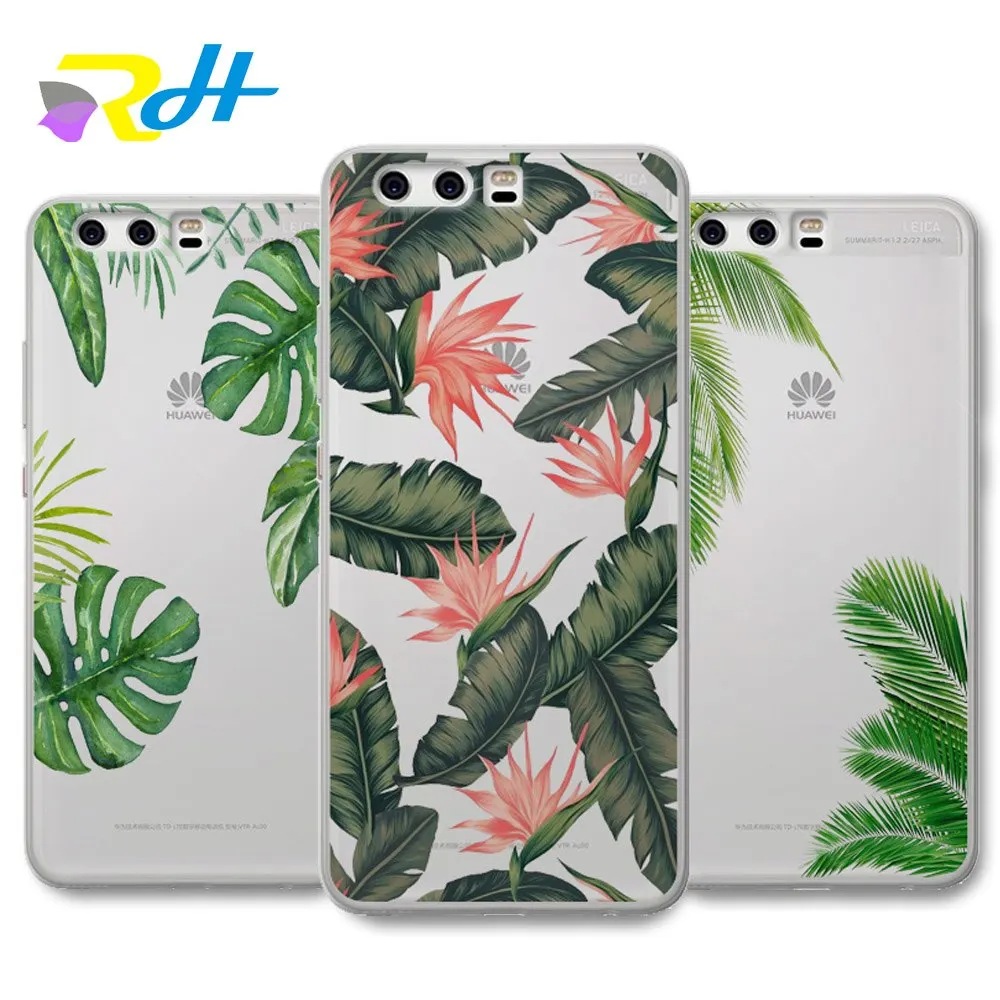 Для funda Huawei P20 lite чехол банановый лист кактус для P8 Lite 2017 P10 P9 Plus Pro Coque