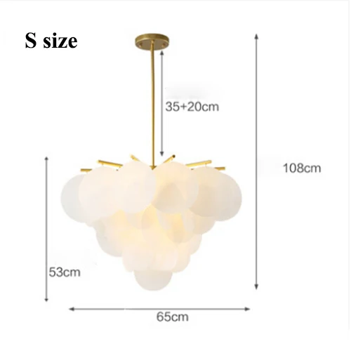 Современный снег стекло Led люстра освещение золото металл столовая подвесные люстры со светодиодами гостиная подвесная осветительная арматура - Цвет абажура: B style S size-D60cm