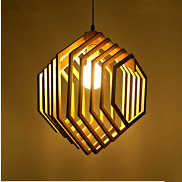 Современный минималистичный Ретро подвесной светильник из дубового дерева винтажный светильник ing для ресторана столовой кофейного зала Pendente de teto Laparas - Цвет корпуса: geometric drawing
