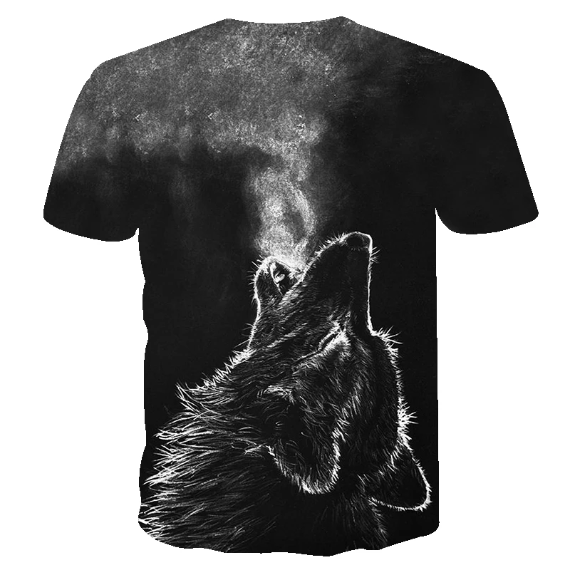 2018 NEW men t shirt 3D print wolf casual men t-shirt famous brand young fashion funny t shirts men clothing hip hop tops&tees