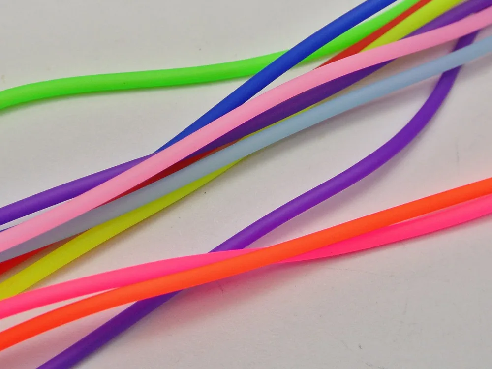 

10 Meter Mixed Color 2mm Hollow Rubber Tubing Jewelry Cord Cover Memory Wire