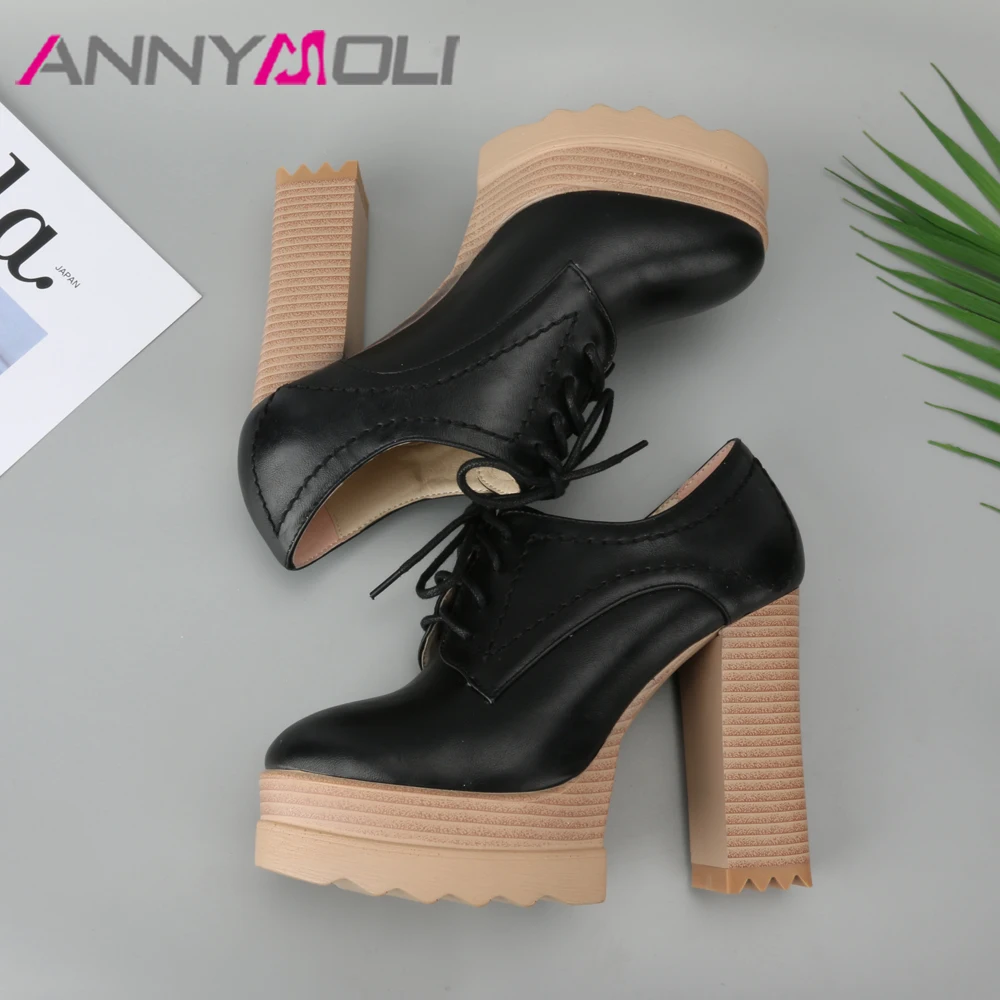 Женские туфли лодочки на платформе ANNYMOLI вечерние очень высоком каблуке со