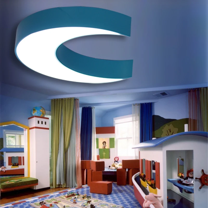 

art lamps moon led children's Ceiling Lights men and women warm room bedroom light simple modern kindergarten lamps LU80115