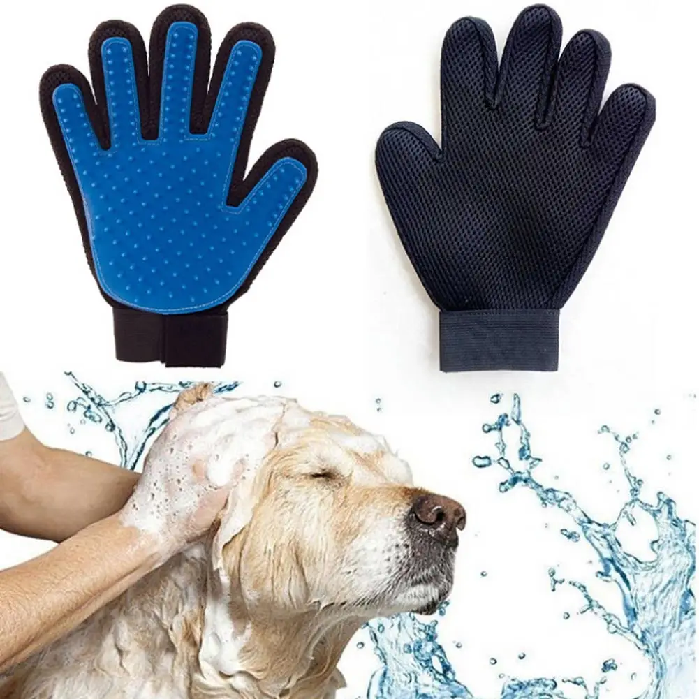 pet hair glove Comb Pet Dog Cat Grooming Cleaning Glove Deshedding left