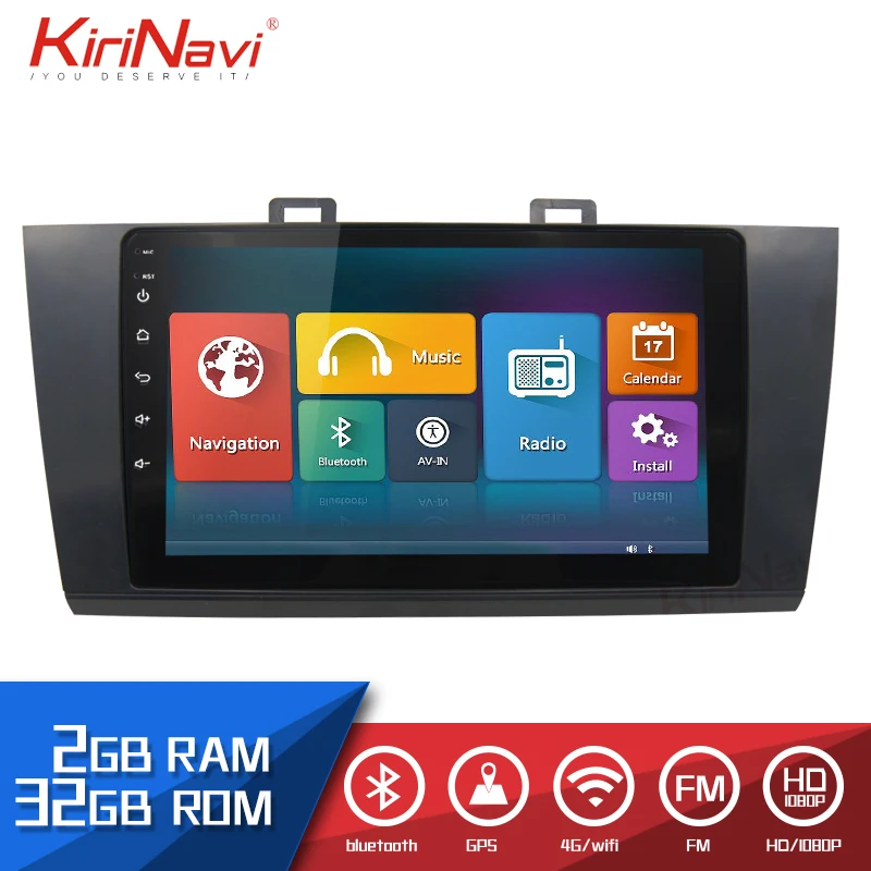 

Kirinavi Car Radio 9" Touch Screen 2 Din android for Subaru Legacy 2015-2018 dvd audio multimedia Navigation player radio