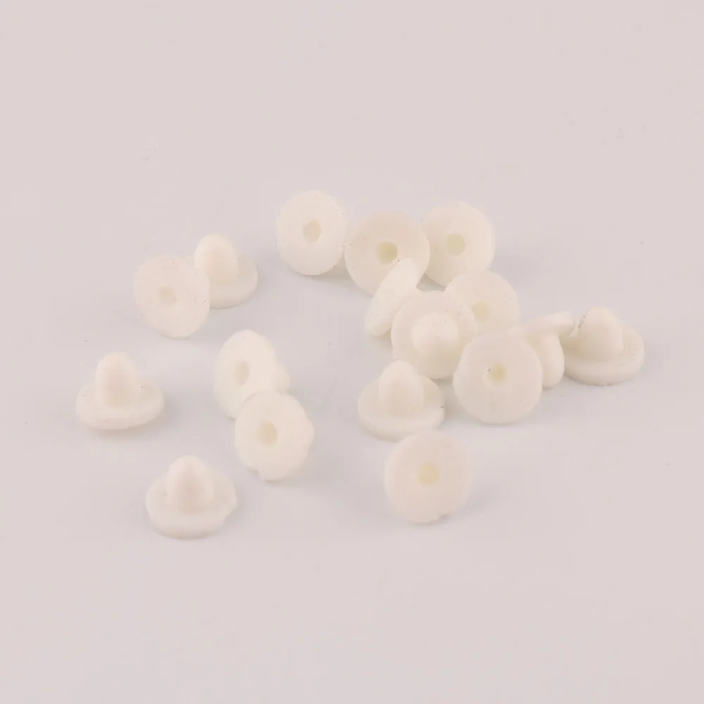 

100pcs /Lot white color Rubber Pins Back Brooch label pins Locking for Badge Jewelry Accessories