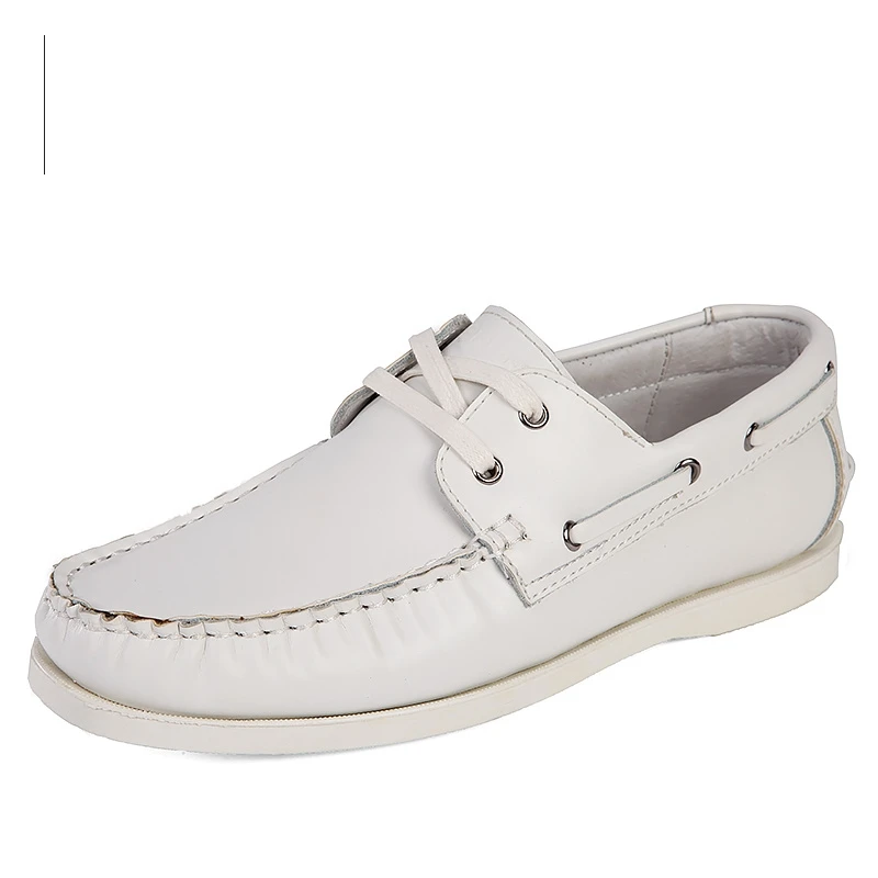 Nice Great 6211 Fashion Soft Cow Leather Men Boat Shoes Solid Color Low Top Lace Up Genuine Casual For | Обувь