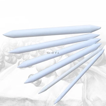 

6pcs/set Blending Smudge Stump Stick Tortillon Sketch Art Drawing Pen Tool White