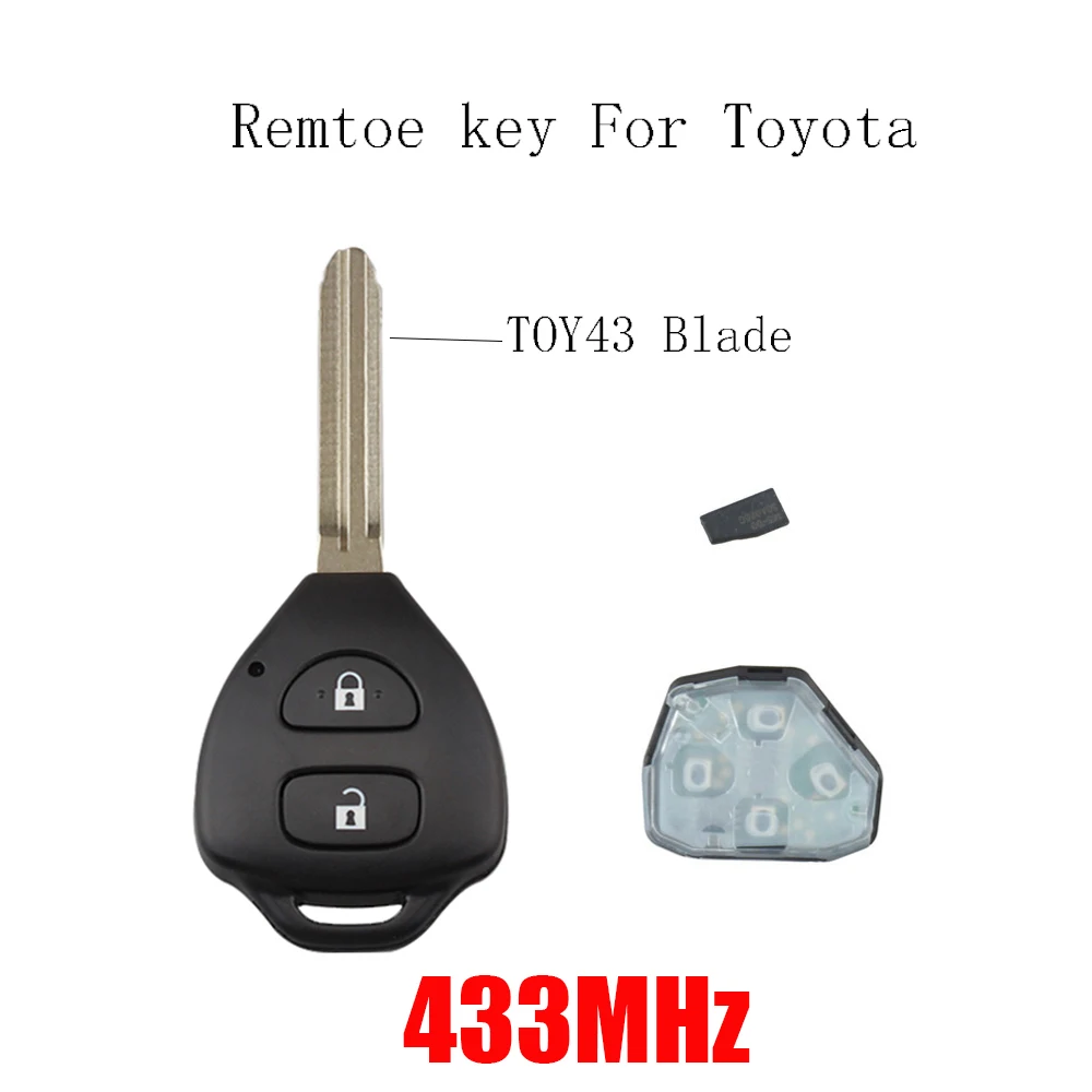 2 кнопки 433 Мгц дистанционный Автомобильный ключ для Toyota RAV4 Corolla Европа 2006 2007 2008 2009 2010 G чип или 4D67 чип Дополнительный ключ