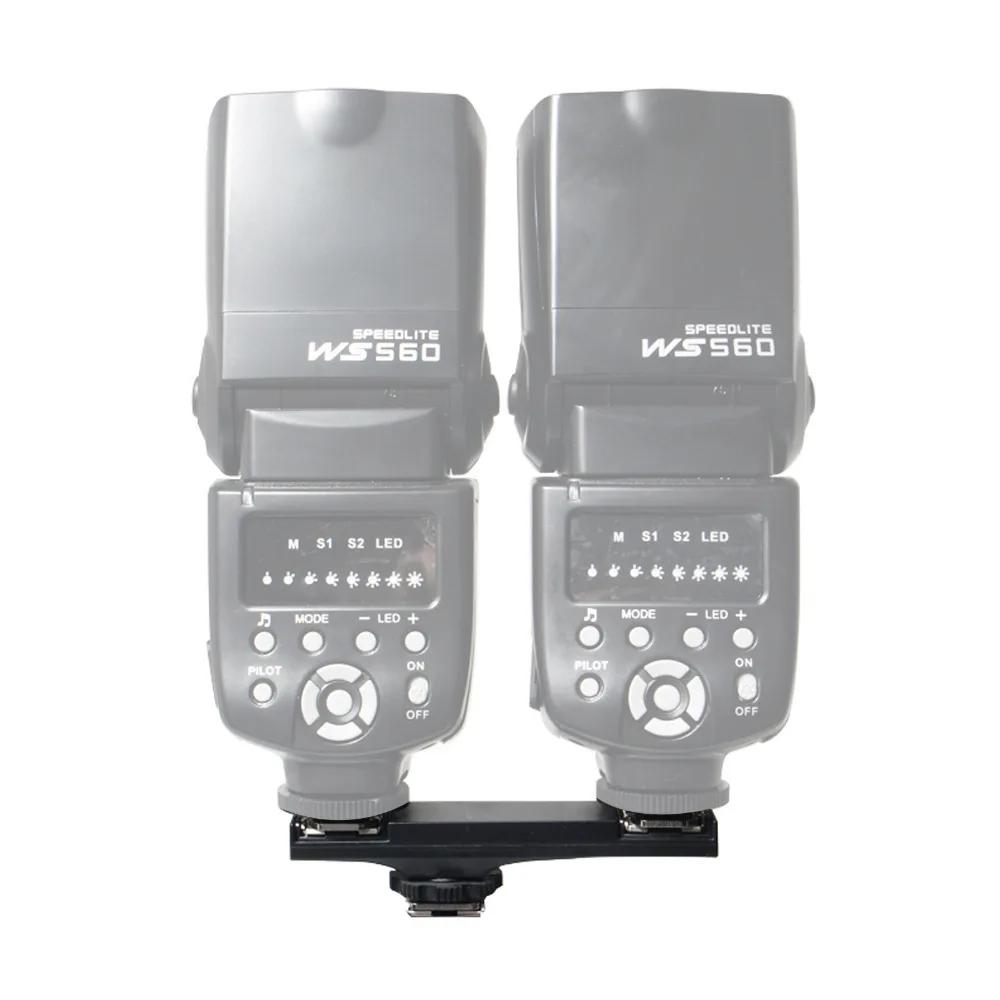 Supporto Per Staffa Hot Shoe A Doppia Testa Per Nion Canon Dslr Flash Speedlite Trigger