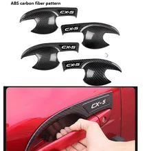 ABS Auto in fibra di carbonio Maniglie Delle Porte Ciotola Porta Esterna Ciotola di Copertura Trim Accessori Auto Per Mazda CX-5 CX5 2017 2018 2019