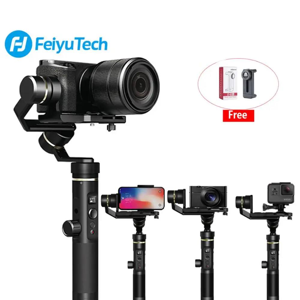

Feiyu G6 Plus 3-Axis Handheld Bluetooth Wifi Gimbal Brushless Stabilizer for iPhone GoPro 6 EKEN H9 Mirrorless Camera