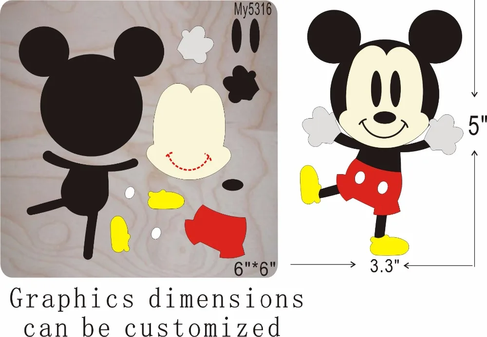 

A smiling mouse wood moulds die cut accessories wooden die Regola Acciaio Die Misura