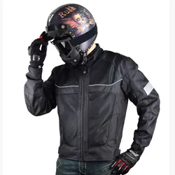 Летние черные отражательная куртка для мотоциклов Защитный Для мужчин мотоцикл Мотокросс Гонки пальто Для мужчин спортивной Шестерни